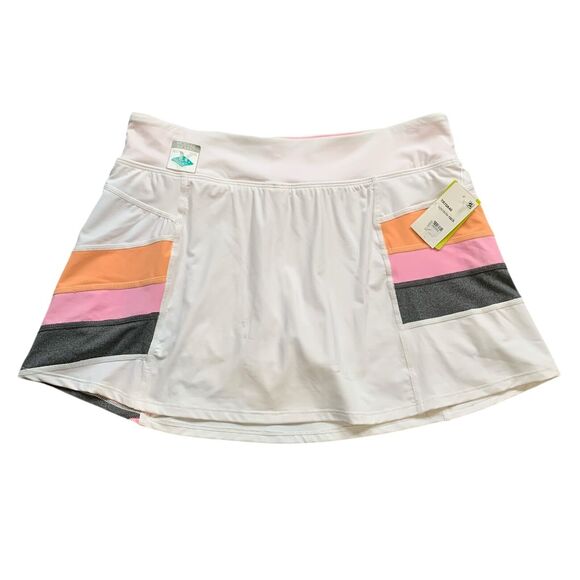Trina Turk Skort Womens L Large Multi Striped Wicking Lined Tennis Recreation - Picture 1 of 16